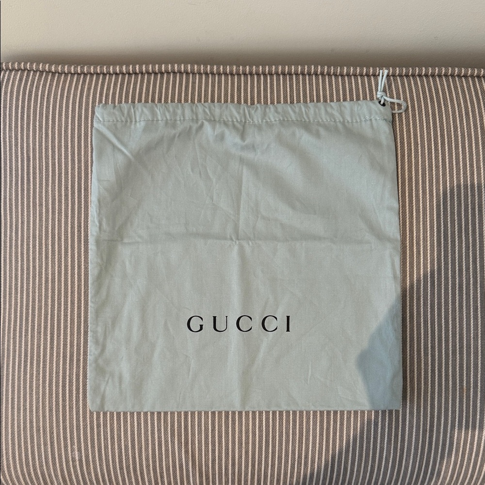 Gucci Pale Blue Logo Drawstring Dust Pouch